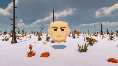 Landscape beautiful with insights and signs for field 3d render