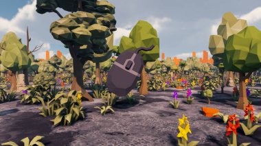 Landscape beautiful with insights and signs for field 3d render