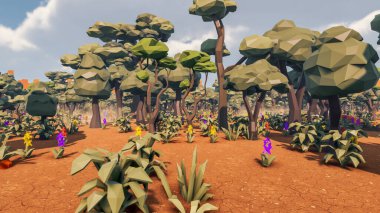 Landscape beautiful with insights and signs for field 3d render