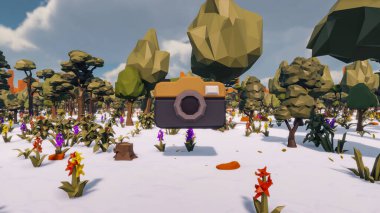 Landscape beautiful with insights and signs for field 3d render