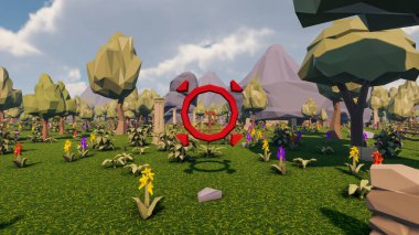 Landscape beautiful with insights and signs for field 3d render