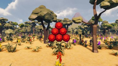 Landscape beautiful with insights and signs for field 3d render