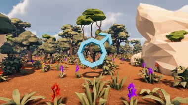 Landscape beautiful with insights and signs for field 3d render