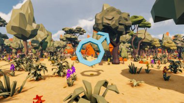 Landscape beautiful with insights and signs for field 3d render