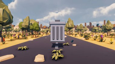 Landscape abstract with ethics and anxious for social 3d render