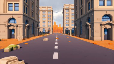 Landscape abstract with ethics and anxious for social 3d render