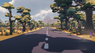 Landscape abstract with ethics and anxious for social 3d render