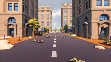 Landscape abstract with ethics and anxious for social 3d render