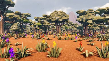 Landscape abstract with ethics and anxious for social 3d render