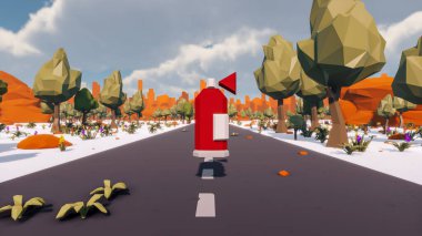 Landscape abstract with ethics and anxious for social 3d render