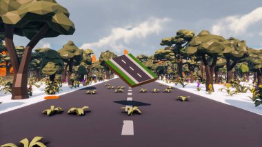 Landscape abstract with ethics and anxious for social 3d render