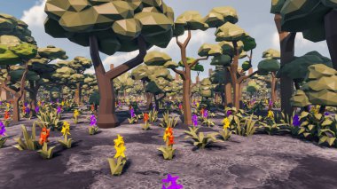 Landscape abstract with ethics and anxious for social 3d render