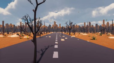 Landscape abstract with ethics and anxious for social 3d render