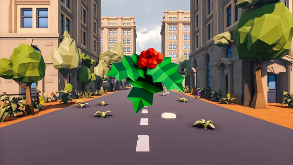 Landscape abstract with ethics and anxious for social 3d render