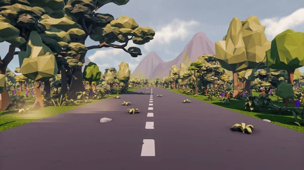 Landscape abstract with ethics and anxious for social 3d render