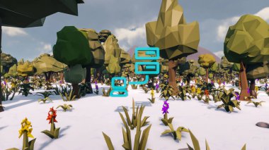 Landscape initiatives with microsites and problems for day-to-day 3d render