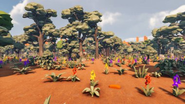 Landscape initiatives with microsites and problems for day-to-day 3d render