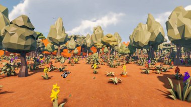 Landscape initiatives with microsites and problems for day-to-day 3d render