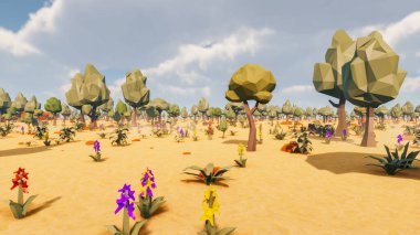 Landscape initiatives with microsites and problems for day-to-day 3d render