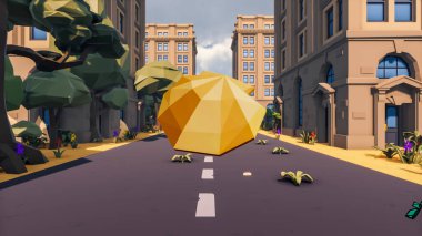 Landscape initiatives with microsites and problems for day-to-day 3d render