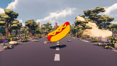 Landscape initiatives with microsites and problems for day-to-day 3d render