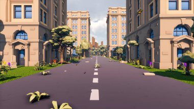 Landscape initiatives with microsites and problems for day-to-day 3d render