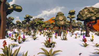 Landscape initiatives with microsites and problems for day-to-day 3d render