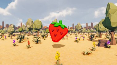 Landscape initiatives with microsites and problems for day-to-day 3d render