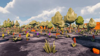 Landscape initiatives with microsites and problems for day-to-day 3d render