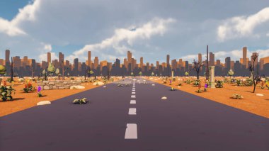 Landscape initiatives with microsites and problems for day-to-day 3d render