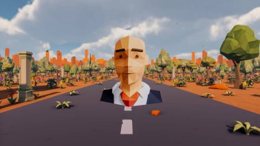 Landscape initiatives with microsites and problems for day-to-day 3d render