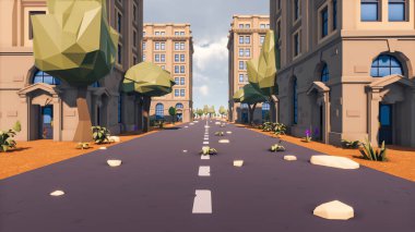 Landscape initiatives with microsites and problems for day-to-day 3d render