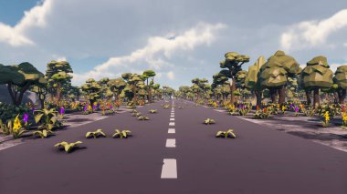 Landscape initiatives with microsites and problems for day-to-day 3d render