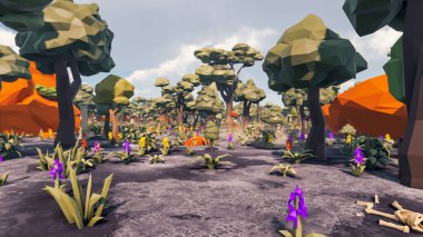 Landscape initiatives with microsites and problems for day-to-day 3d render