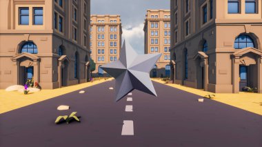 Landscape initiatives with microsites and problems for day-to-day 3d render