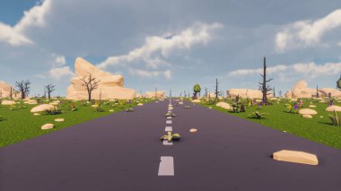 Landscape initiatives with microsites and problems for day-to-day 3d render