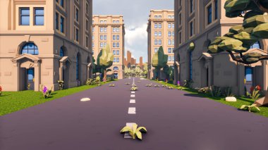 Landscape initiatives with microsites and problems for day-to-day 3d render