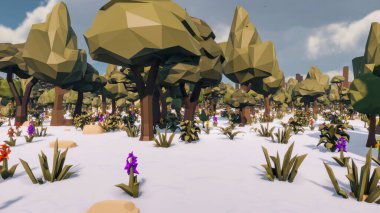 Landscape initiatives with microsites and problems for day-to-day 3d render