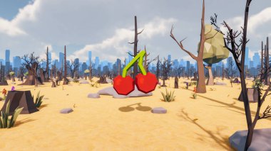 Landscape initiatives with microsites and problems for day-to-day 3d render