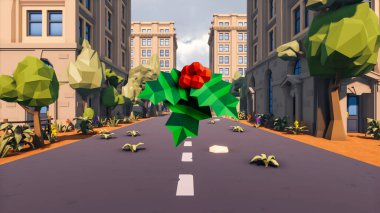 Landscape initiatives with microsites and problems for day-to-day 3d render