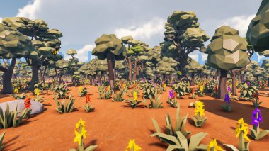 Landscape initiatives with microsites and problems for day-to-day 3d render