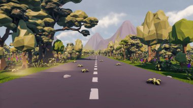 Landscape initiatives with microsites and problems for day-to-day 3d render