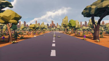 Landscape initiatives with microsites and problems for day-to-day 3d render