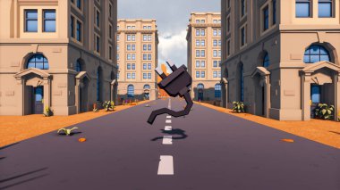 Landscape initiatives with microsites and problems for day-to-day 3d render