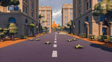 Landscape initiatives with microsites and problems for day-to-day 3d render