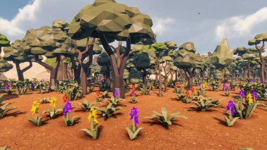 Landscape initiatives with microsites and problems for day-to-day 3d render