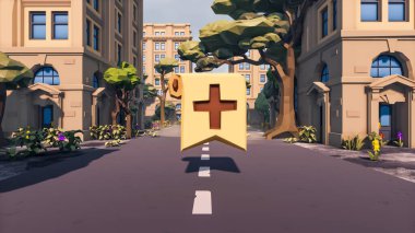 Landscape initiatives with microsites and problems for day-to-day 3d render