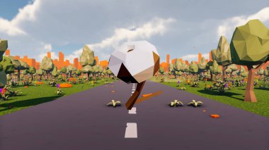 Landscape initiatives with microsites and problems for day-to-day 3d render