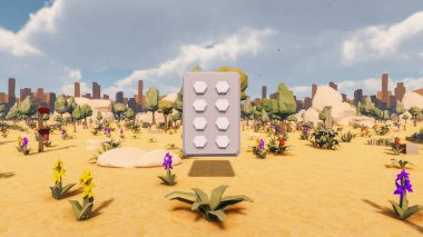 Landscape initiatives with microsites and problems for day-to-day 3d render