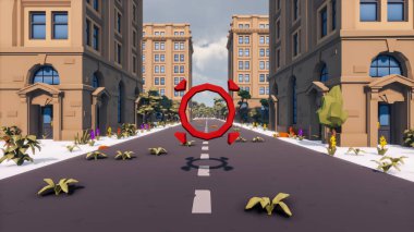 Landscape initiatives with microsites and problems for day-to-day 3d render